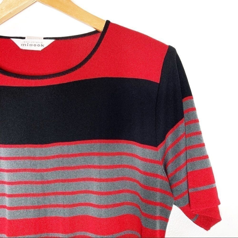 Exclusively Misook | Striped Short Sleeve Top - Picture 2 of 7